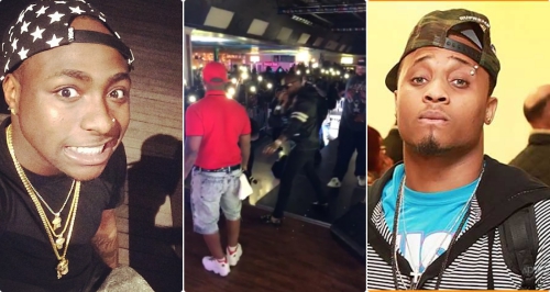 Video: Davido angrily collects microphone from Sina Rambo while performing on stage in US