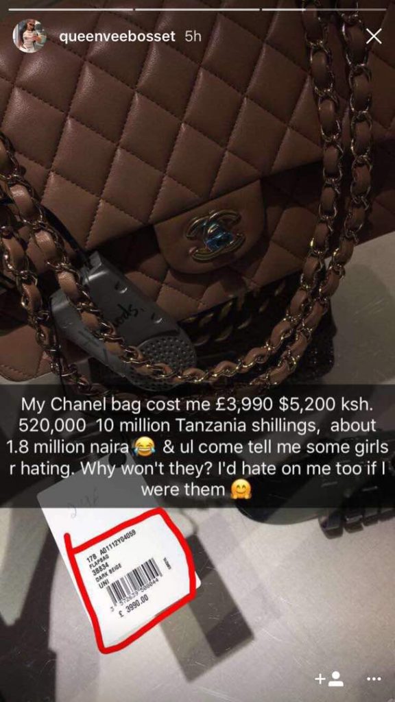 Vera Sidika Brags on Her N1.8million Gucci Bag, Asks Why Girls Won't Hate on Her