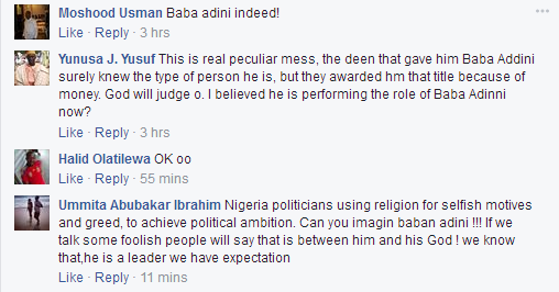 Facebook Users Criticize Senate President, Bukola Saraki And His Family's Dressing