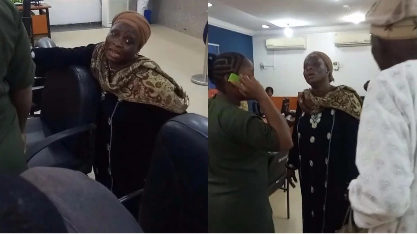 Nigerian Woman Duped By Fraudsters Cries In Bank (Video)