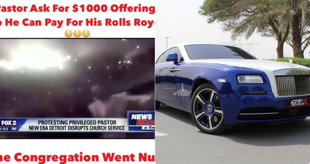 Church Members Protest After Pastor Demanded $1000 Offering To Pay For His Rolls Royce Car.(WATCH)