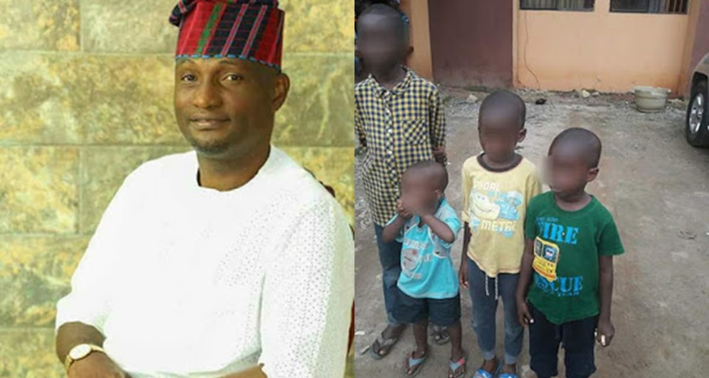 Frustrated Man Dumps His 4 Children At Agege LGA With Note 'I Can't Feed Them Because Of Hardship'