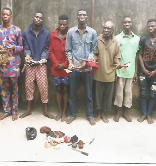 Ogun State Police Arrest 9 Fleeing Cultists With Assorted Charms