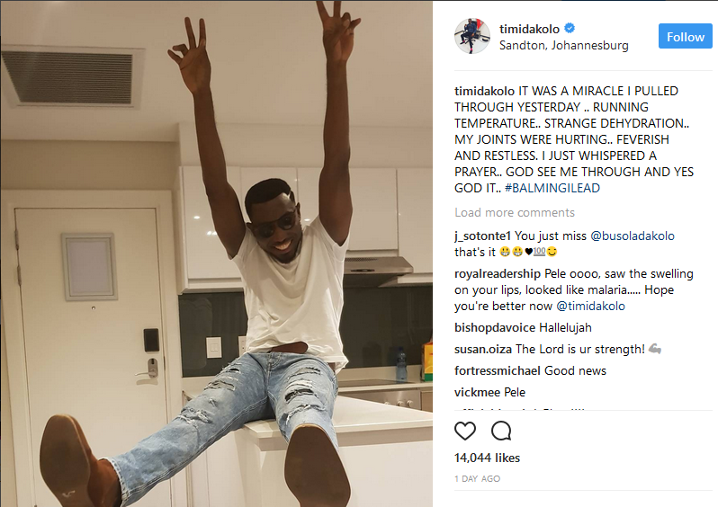 Musician Timi Dakolo Thanks God For Healing Him From Strange Illness