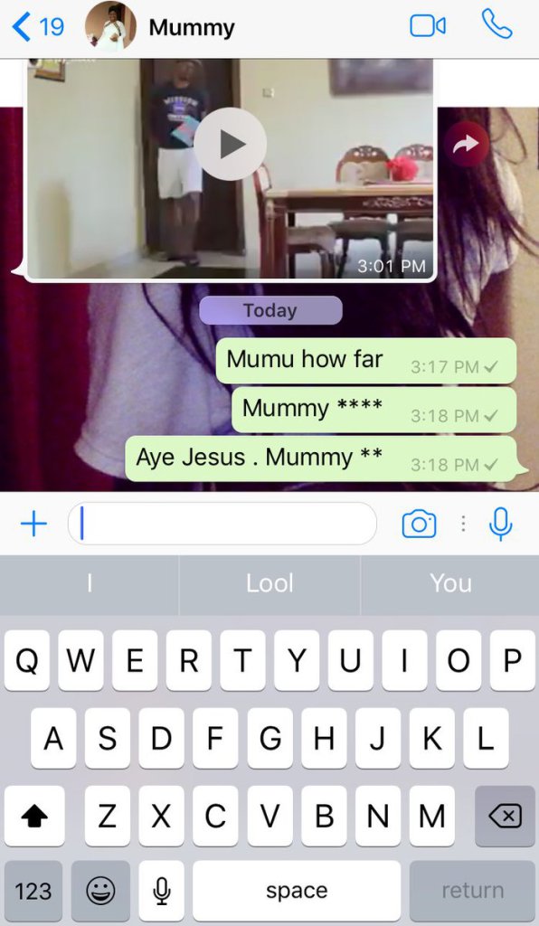 Nigeria Guy laments on how auto-correct made him Insult his Mother on Whatsapp