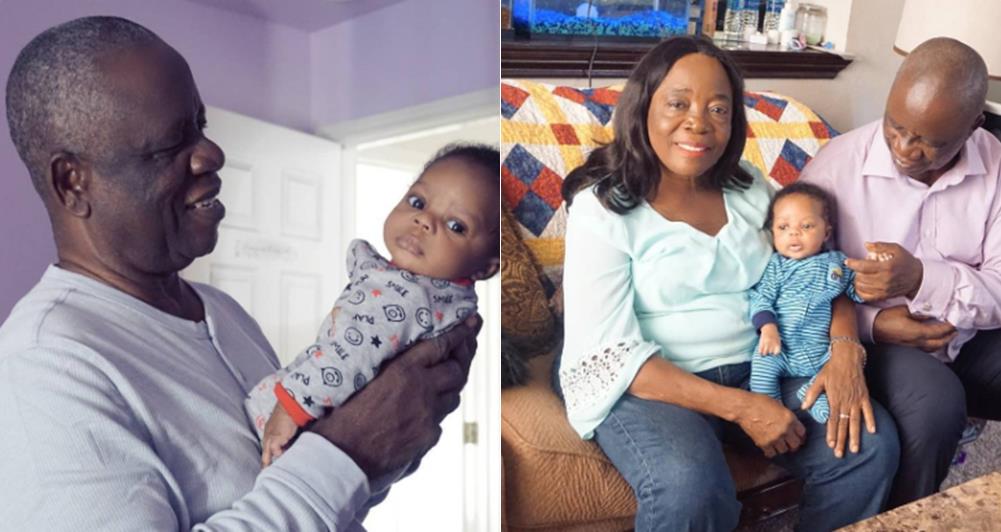 Laura Ikeji Shares Lovely Photo of Her Son And His Grandparents