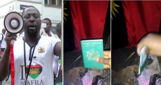 IPOB Member Burns His National Passport, Says He Ceases To Be Nigerian