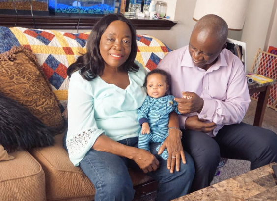 Laura Ikeji Shares Lovely Photo of Her Son And His Grandparents