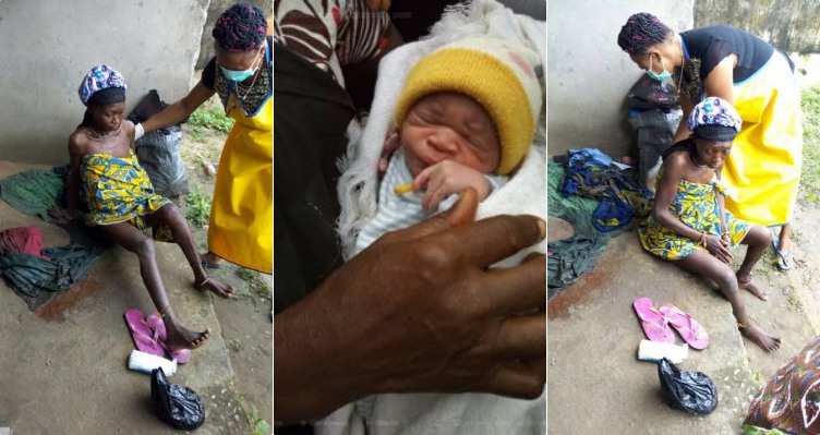 Mentally challenged woman delivers a baby by the roadside in Delta state