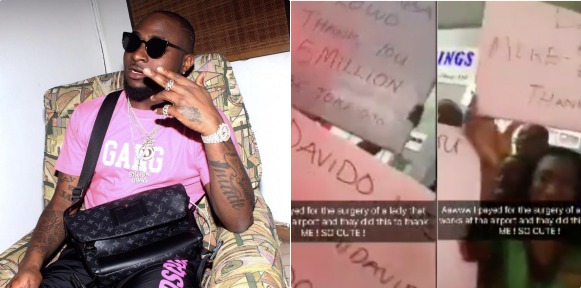 Airport workers show appreciation after Davido paid for their colleague's N15m surgery