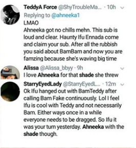#BBNaija: Ahneeka shades Ifu Ennada for trying to be friends with BamBam after calling her fake