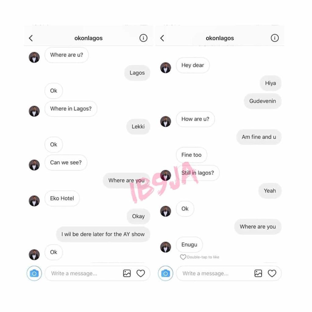 Ime Bishop: Leaked DM, Whatsapp Messages With A Mystery Lady (Screenshots)