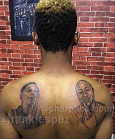 Man Gets Wizkid And Davido's Tattoos On His Back In Abuja (Photos)