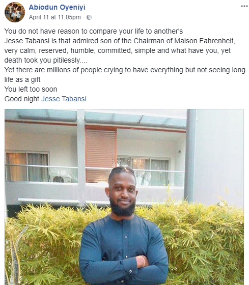 Billionaire Businessman, Anselm Tabansi Loses Son, Jesse In Car Accident