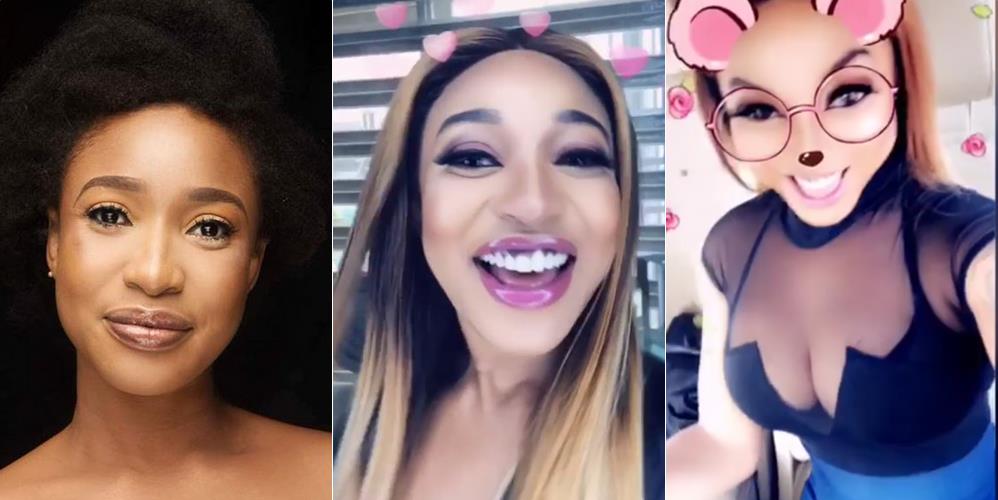 Tonto Dikeh shows off major cleavage as she praises her plastic surgeon