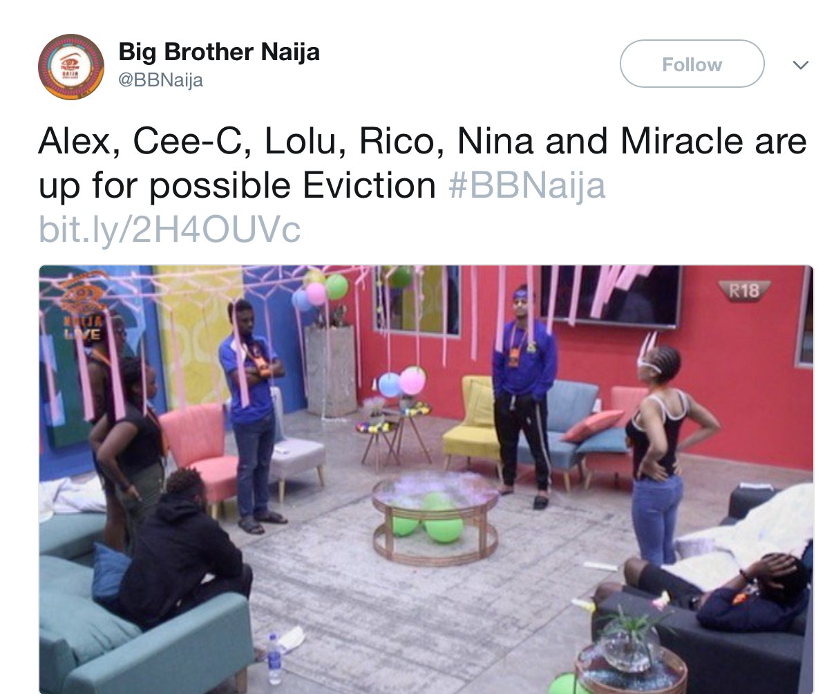 #BBNaija 2018: Housemates Up For Possible Eviction This Week