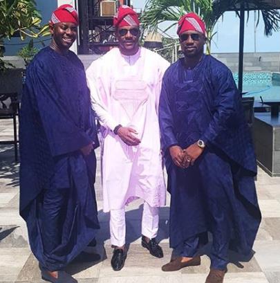 #BBNaija: Show host, Ebuka looks stunning in pink Agbada (Photos)