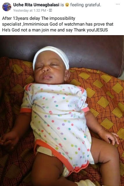 Nigerian Lady Welcomes Baby Girl After 13 Years Of Childlessness (Photos)