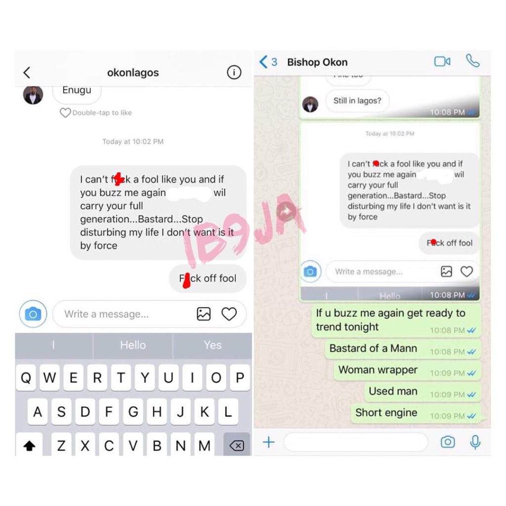 Ime Bishop: Leaked DM, Whatsapp Messages With A Mystery Lady (Screenshots)