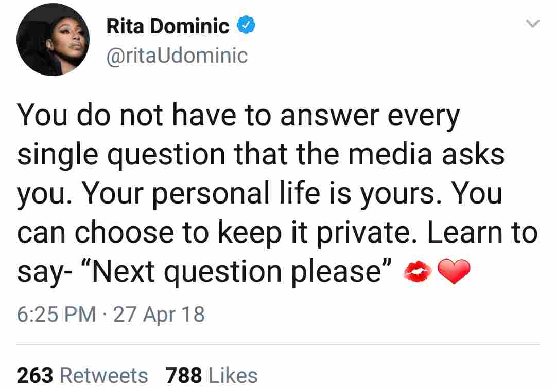 #BBNaija:- Rita Dominic's advice to Nina