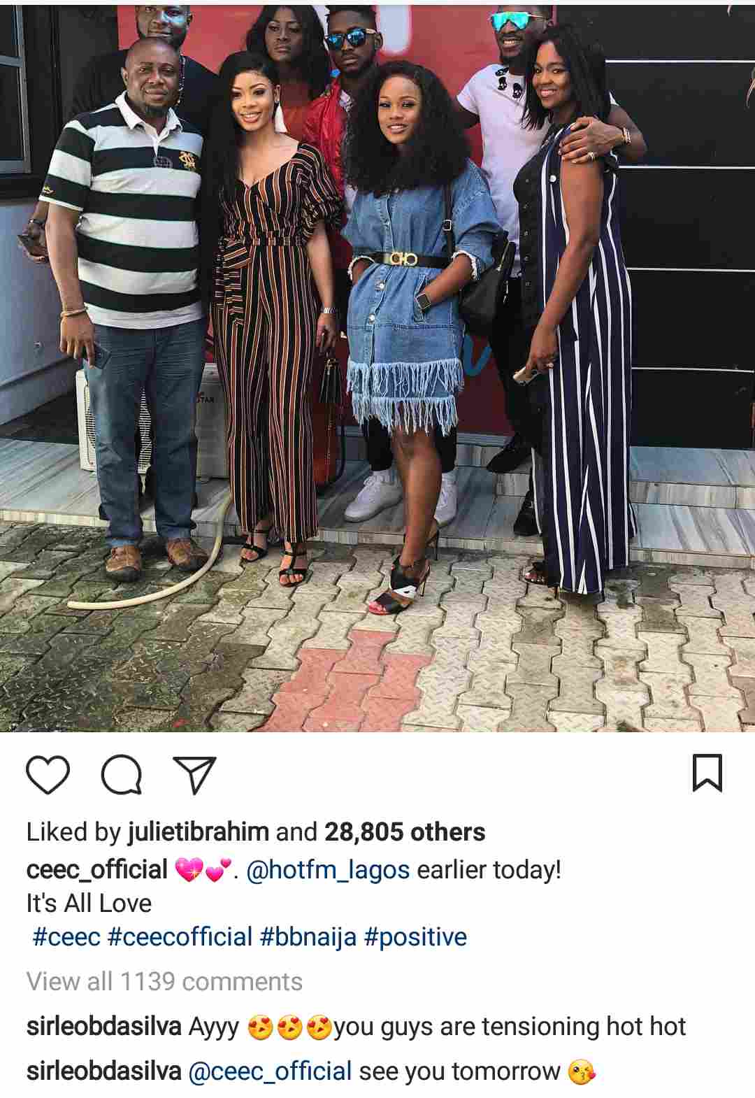 #BBNaija: Leo comment on Cee-C's Instagram page raises eyebrows...