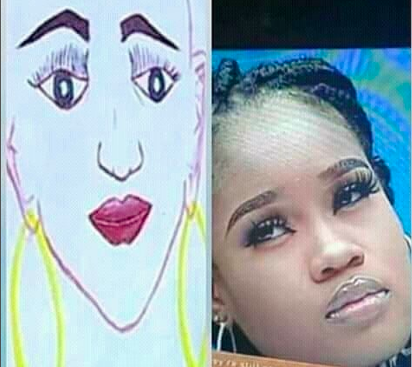 #BBNaija 2018: Is it Cee-C or Regina? Controversy trails Tobi's painting