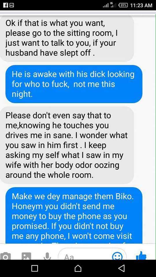 Man Leaks Facebook chats his cheating wife had with a married Man (Screenshots)