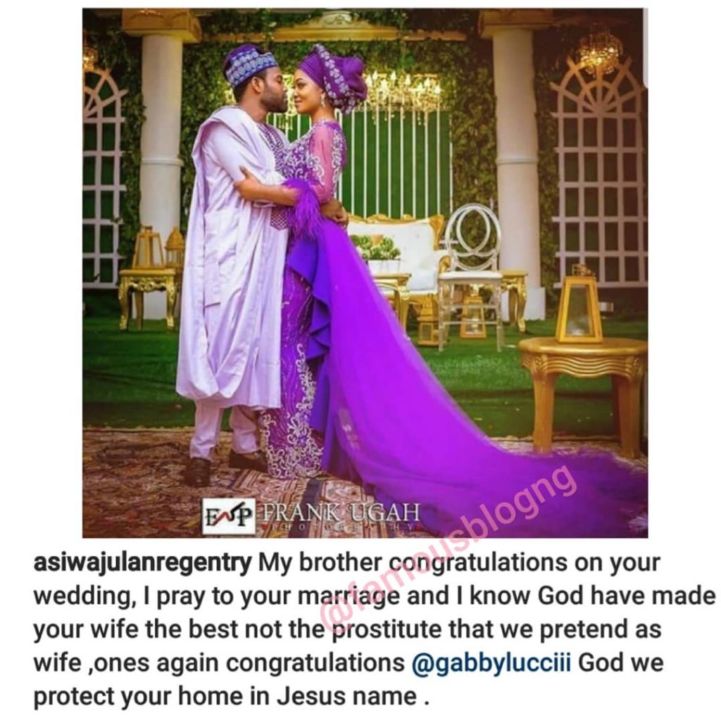 Who is the Prostitute? Mercy Aigbe's estranged husband shades someone as he congratulates Gabriel Afolayan