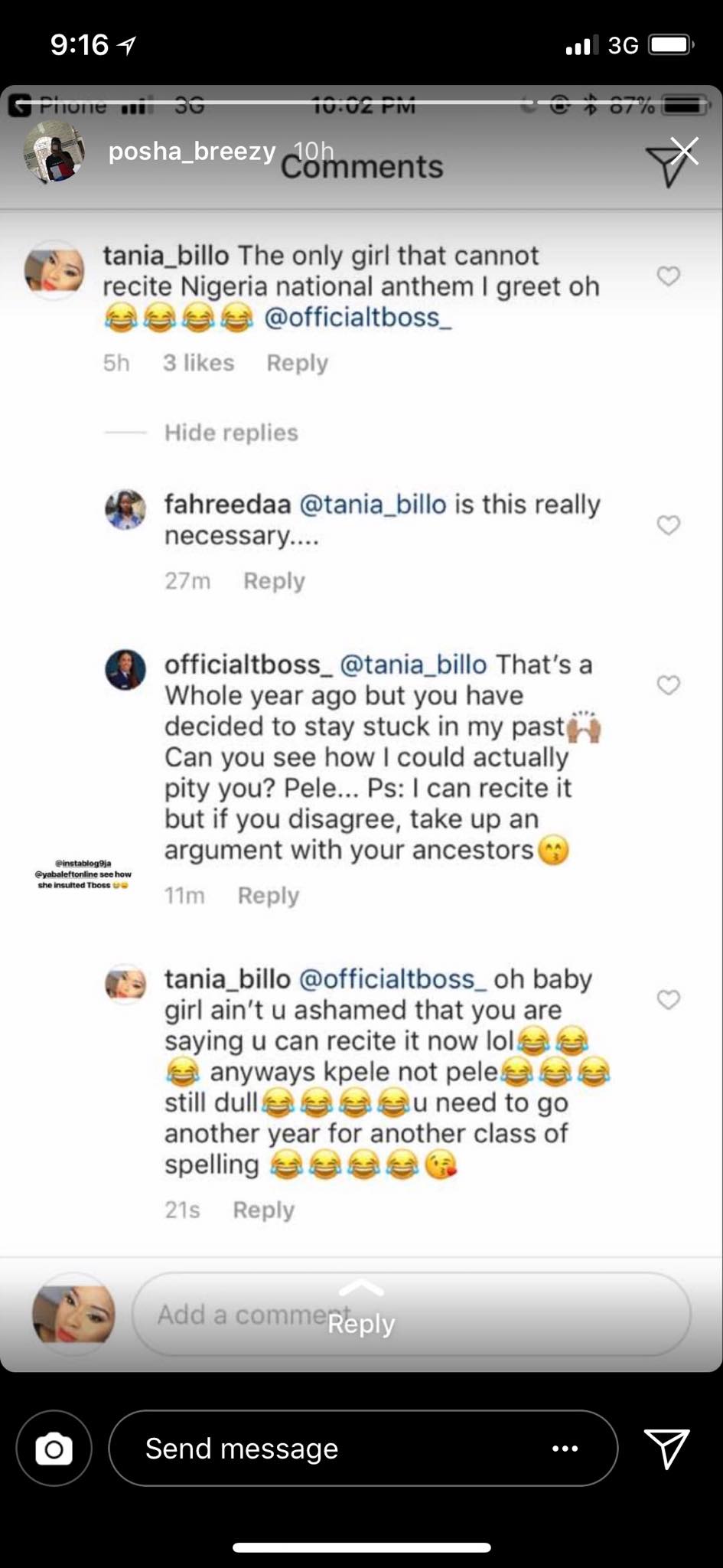 'You're still dull' - follower blasts Tboss, She responds