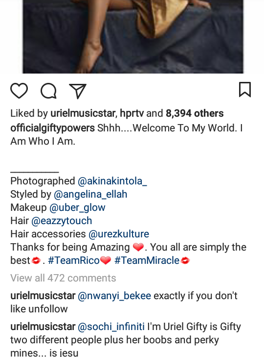 Fans slam Gifty for exposing her boobs in topless photos, Uriel defends her