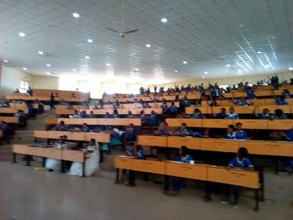 2 Final year students spotted with wedding gowns inside examination hall (Photos)