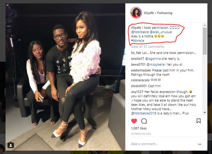 'I Took Permission From Alex To Sit On Tobi's Laps' - Actress Lilian Afegbai (Pic)
