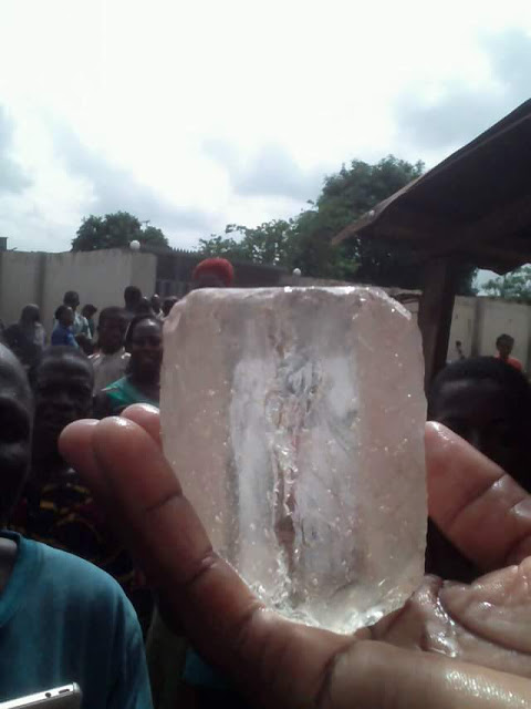 Members of a church in Ibadan claim that Jesus revealed himself in 'diamond stone' through a woman (photos)