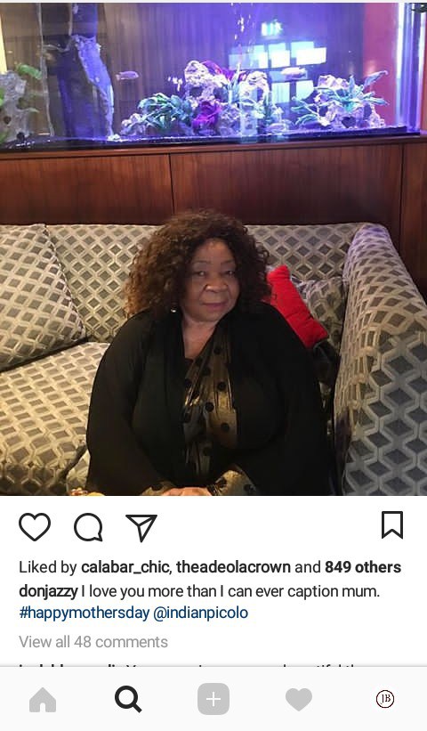 Don Jazzy shares rare photo of his mum, wishes her a happy mother's day