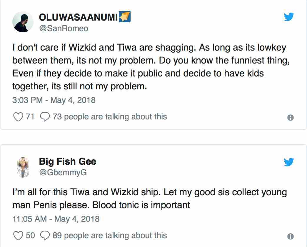 More reactions trail Tiwa Savage & Wizkid's Dating rumors
