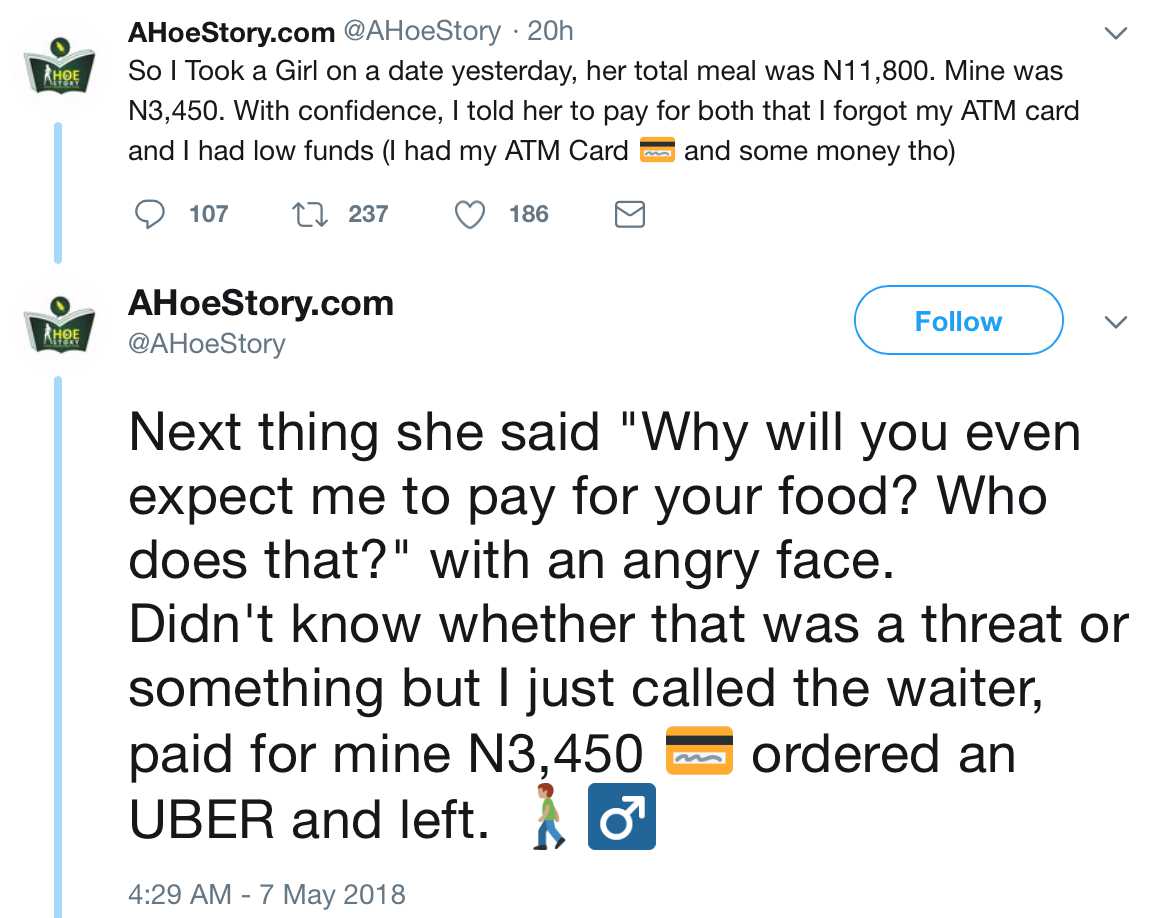 Nigerian lady stranded at a restaurant after she ordered what she can't pay for while on a date