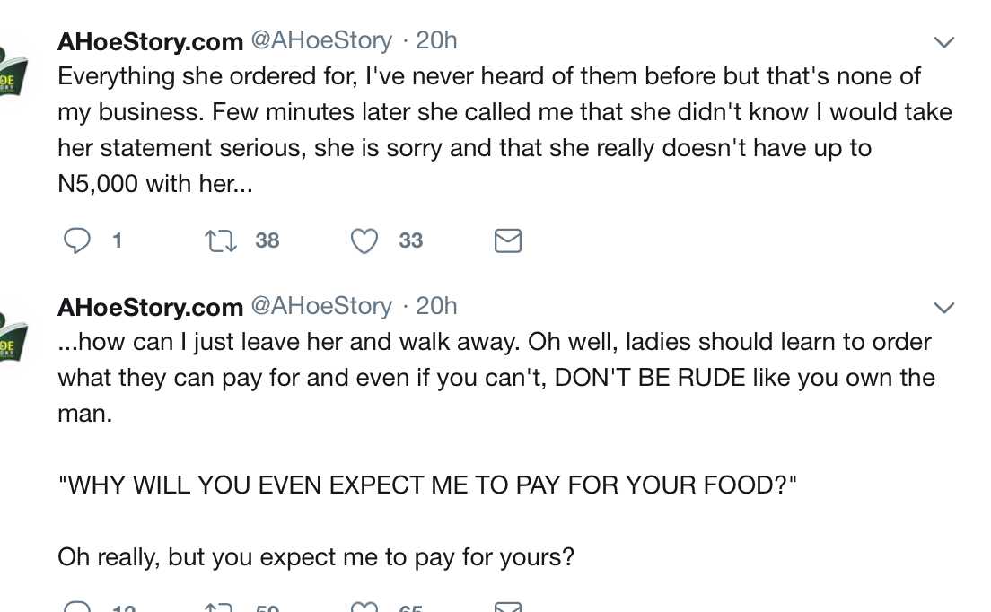 Nigerian lady stranded at a restaurant after she ordered what she can't pay for while on a date