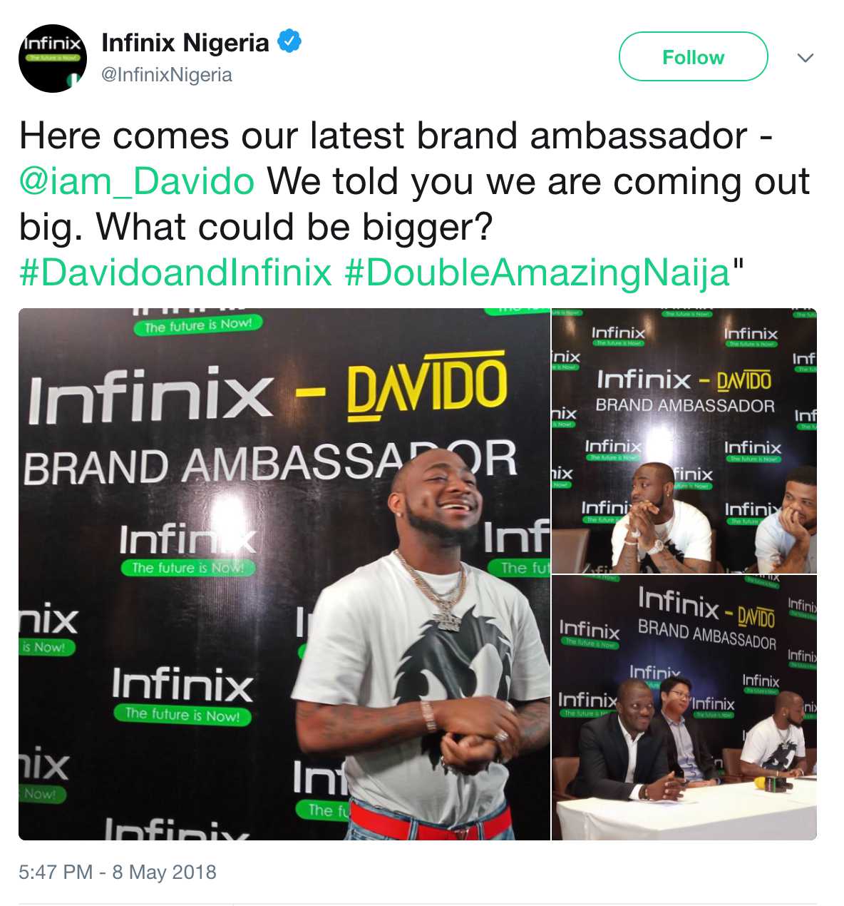 Davido Becomes Brand Ambassador For Infinix Smartphone