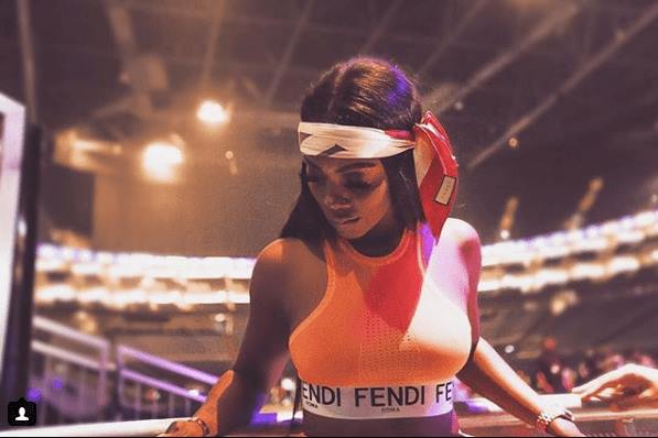 Tiwa Savage puts her boobs on display in Fendi (Photos)