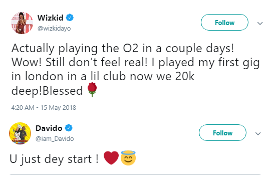 Wizkid hails himself for his journey so far, Davido reacts