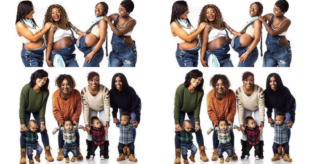 Check out this Viral photo of 4 friends before and after motherhood