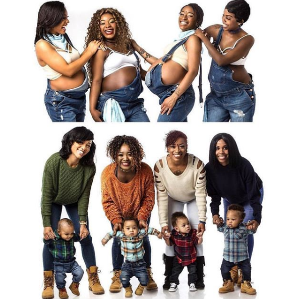 Check out this Viral photo of 4 friends before and after motherhood