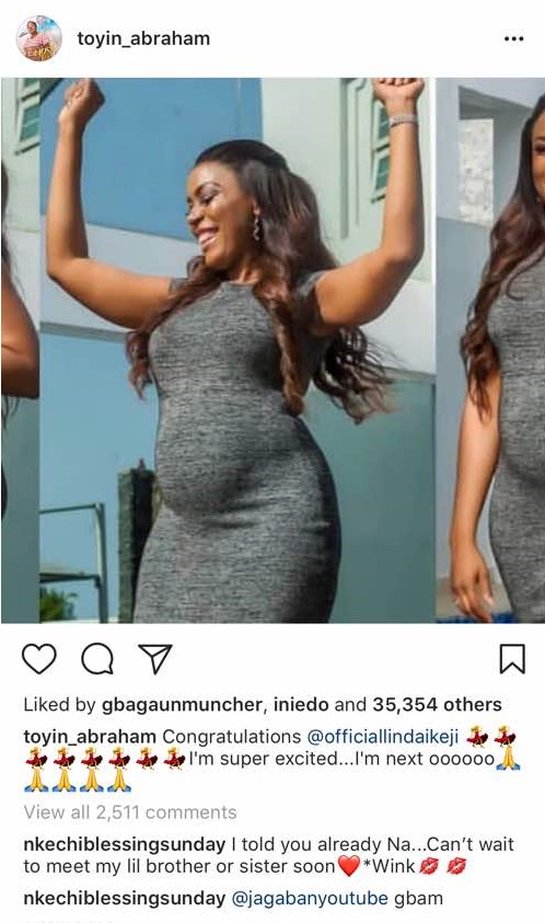 See How Toyin Abraham Reacted To Linda Ikeji's Pregnancy News