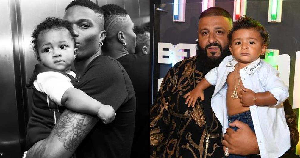 Resemblance between Wizkid's son Zion and DJ Khaled's son Asahd (Photos)