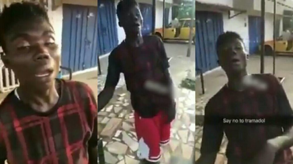Ghanaian man seen shutting down after overdosing on Tramadol (Video)