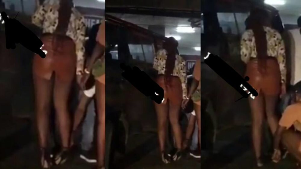 #Headies2018: Slaymama seen battling vigorously with her high-heeled shoe after the event (Video)