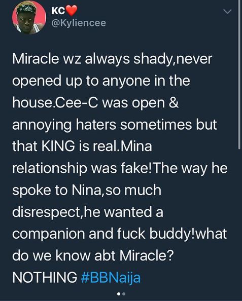 Sugar-mummy Rumour: Twitter users blast BBNaija's winner Miracle