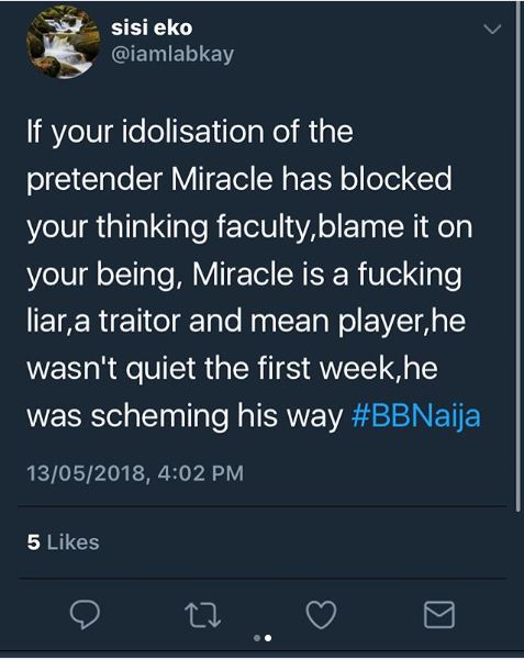 Sugar-mummy Rumour: Twitter users blast BBNaija's winner Miracle