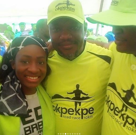 #BBNaija: Anto Participates in Race, Meets Adams Oshiomhole, Betty & Godwin Obaseki, Philip Shaibu (Photos)