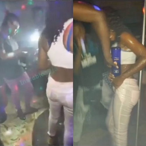 Slay Queen Celebrates Birthday By Pouring Expensive Champagnes In Her Trouser In Ogun (Photos+Video)